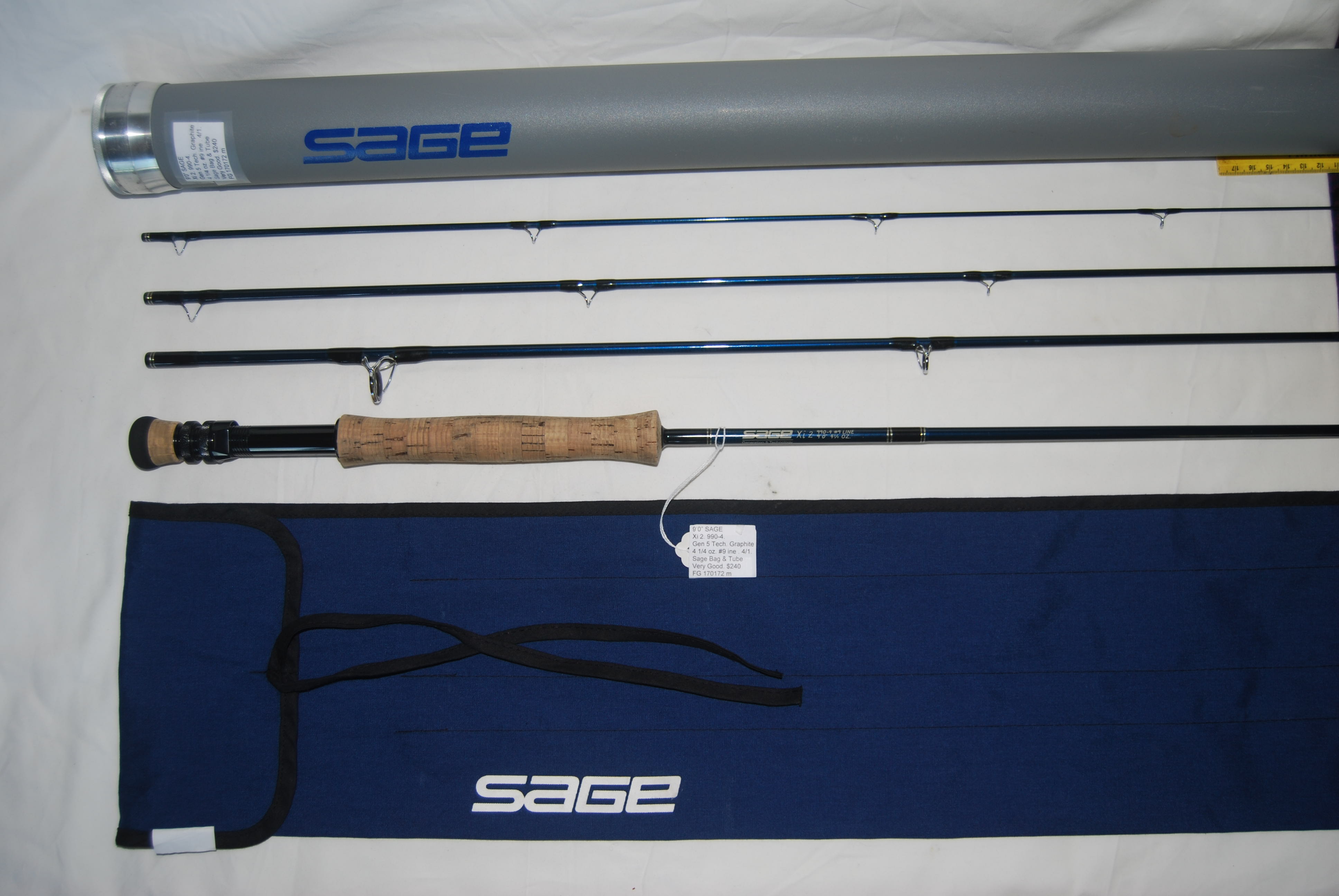 Image for 9’0” SAGE Xi 2. 990-4 #9 line./ 9’0” 4 ¼ oz. Generation 5 Technology. Graphite 4/1. Sage Bag & Sage Alum Tube.